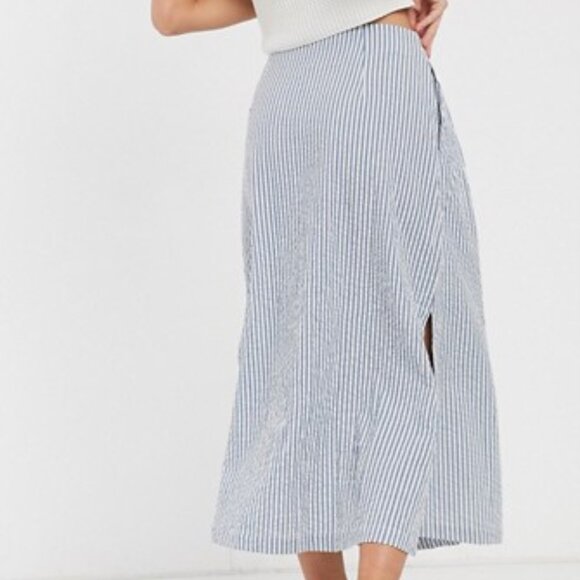 NWOT ASOS button front seersucker midi skirt - Picture 3 of 6